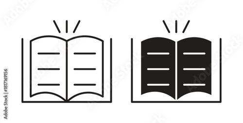 Guide icon with glyph and line. black vector icons for Web UI