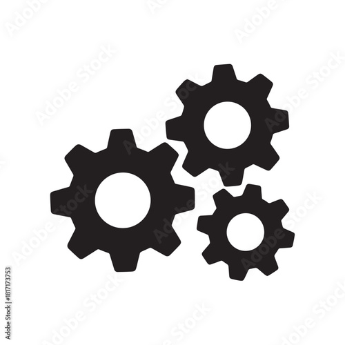 gear three interlocking gears vector settings icon symbol