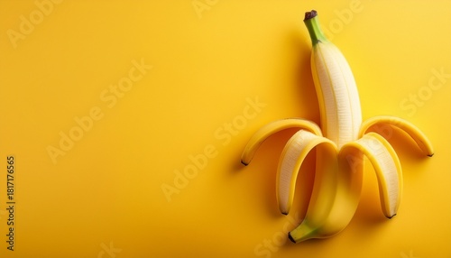 Banana On Yellow Background