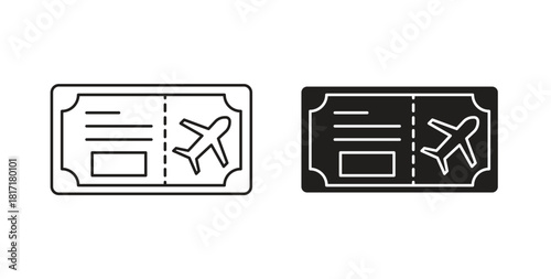 Flight tickets icon concept set. Simple icon collection