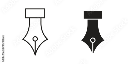 Fountain pen icon concept set. Simple icon collection