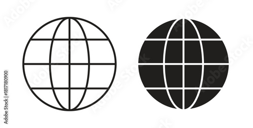 Globe icon concept set. Simple icon collection