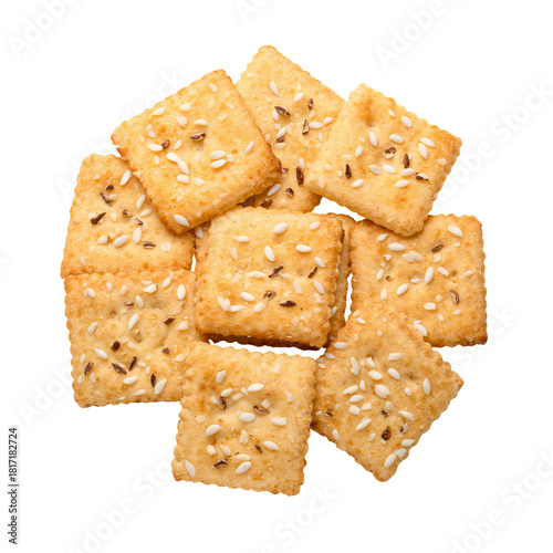 Crunchy Crackers With Sesame Seeds Scattered in a Stylish Arrangement