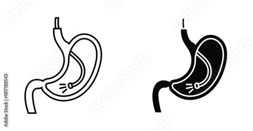 Endoscopy icon. Line with editable stroke and flat for Web