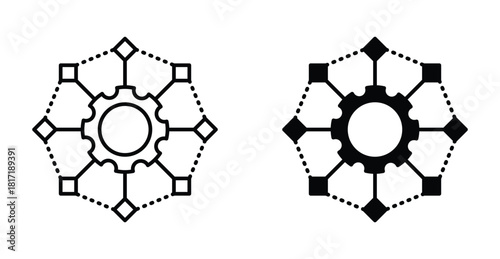 Framework Icon Set. Framework vector symbol in black filled and outlined style.