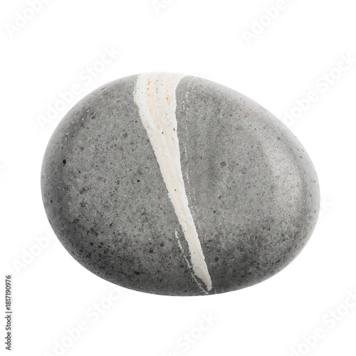 Unique Smooth Stone With a White Stripe, Perfect for Decoration or Art Projec...