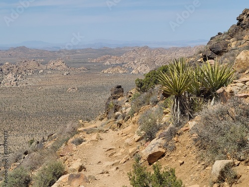 Hiking trail in the Southern California mountains at Joshua Tree National Park, California