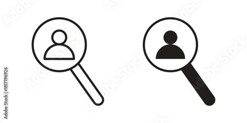 Hiring icon flat and thin stroke vector pack. Editable icons set