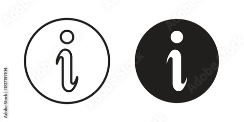 Info icon flat and thin stroke vector pack. Editable icons set