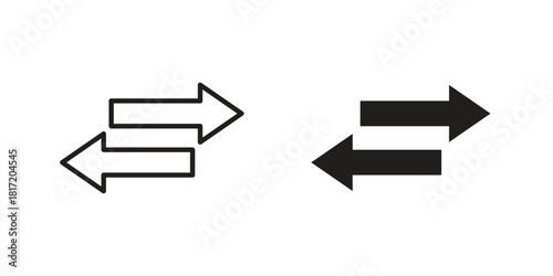 Exchange icon set. Outline symbol editable.