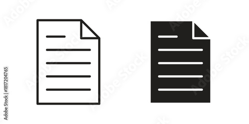 File icon set. Outline symbol editable.