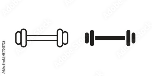Gym icon set. Outline symbol editable.