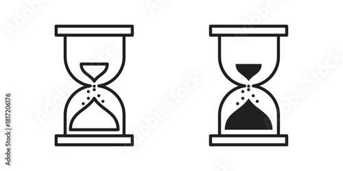 Hourglass icon set. Outline symbol editable.