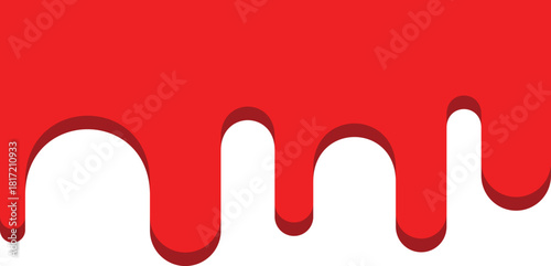 red paint and drops of blood, dripping paint on the wall, thick paint