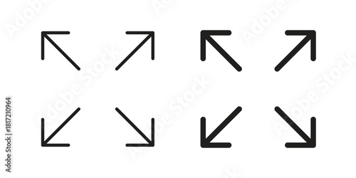 Expand arrows icon flat and stroke collection for ui ux work.