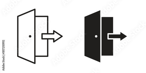 Exit icon flat and stroke collection for ui ux work.
