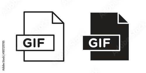 Gif icon flat and stroke collection for ui ux work.