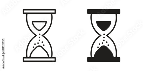 Hourglass icon flat and stroke collection for ui ux work.