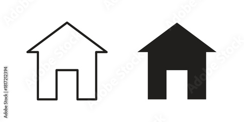 House icon flat and stroke collection for ui ux work.