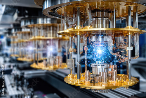 Innovative quantum computer technology showcased in a modern laboratory setting