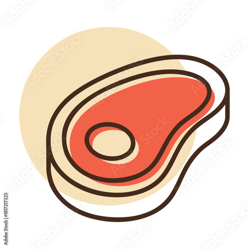 Beef Steak Cut Minimalistic Flat Icon