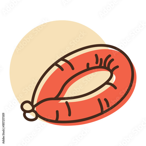 Smoked Ring Sausage Minimalistic Flat Icon