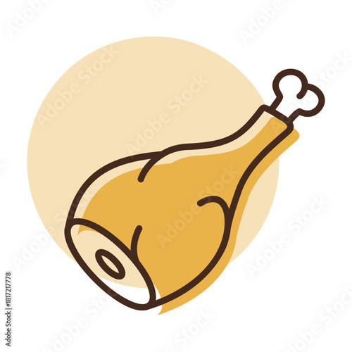 Leg of Lamb Meat Cut Flat Icon