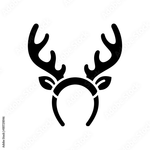 Single icon of deer antlers in a minimalist style