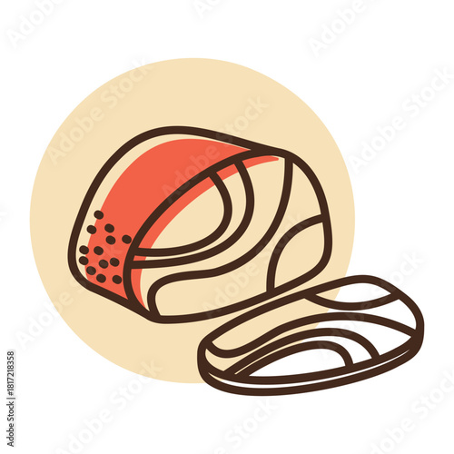 Pastirma Cured Meat Minimalistic Flat Icon