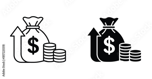 Fees Increase icon graphic design. Vector icon illustrations