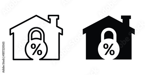 Fixed rate mortgage icon graphic design. Vector icon illustrations
