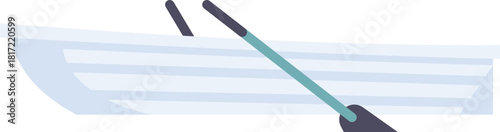 A boat with a paddle in it