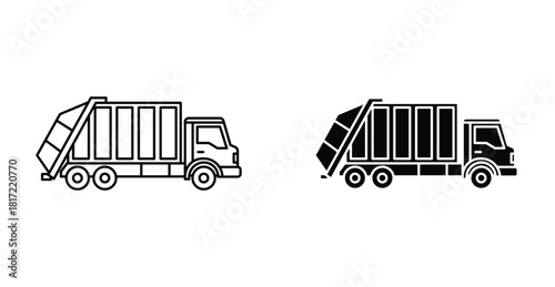 Garbage truck icon graphic design. Vector icon illustrations