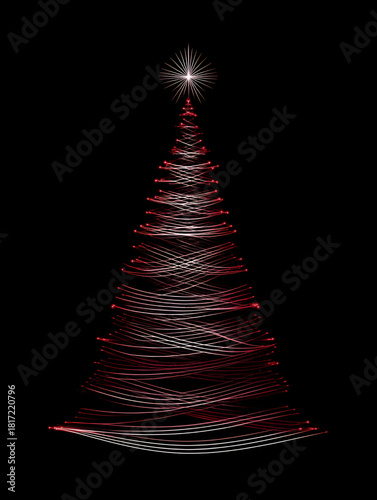 Abstract Red Christmas Tree