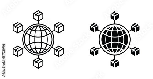 Global distribution icon graphic design. Vector icon illustrations