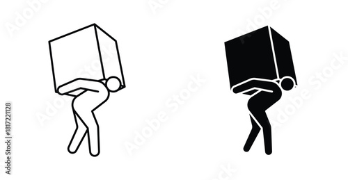 Heavy burden icon graphic design. Vector icon illustrations