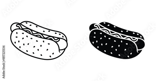 Hot dog icon graphic design. Vector icon illustrations