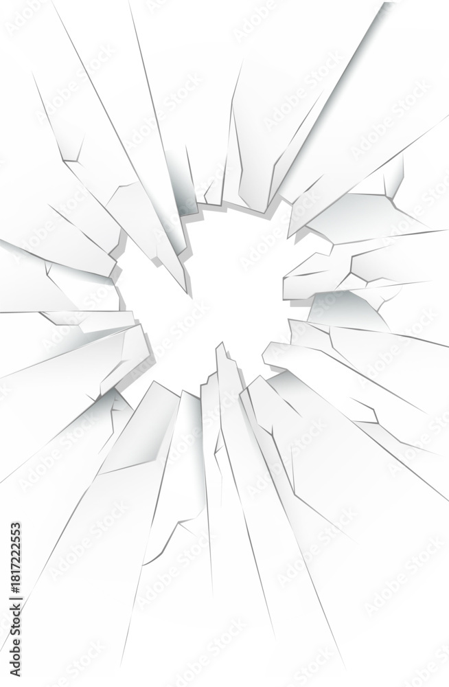 Obraz premium A shattered window with jagged edges and a broken frame