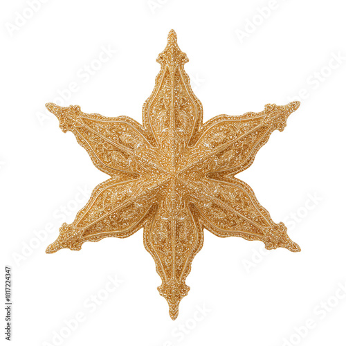 Intricate Golden Star Decoration Ideal for Holiday and Festive Home Decor