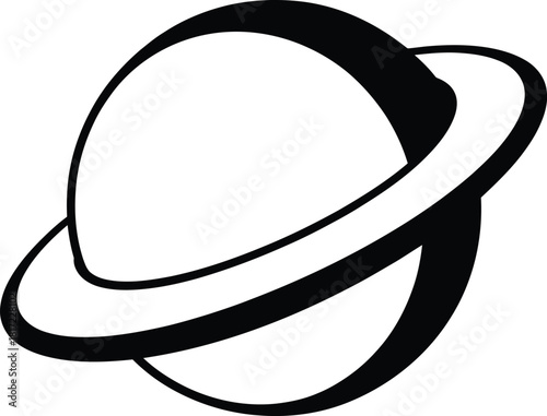 Ringed planet Saturn or universe icon vector illustration