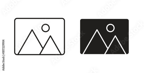 Gallery icon in simple flat trend modern graphic design abstract logotype element