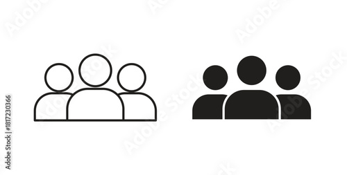 Group icon in simple flat trend modern graphic design abstract logotype element