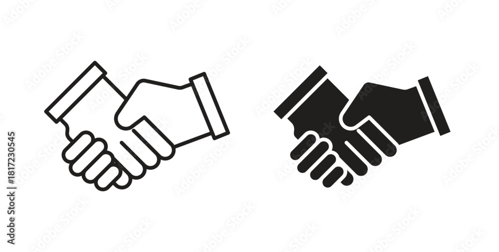 Fototapeta premium Handshake icon in simple flat trend modern graphic design abstract logotype element