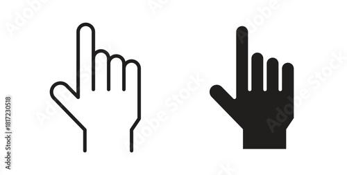 Hand pointer icon in simple flat trend modern graphic design abstract logotype element