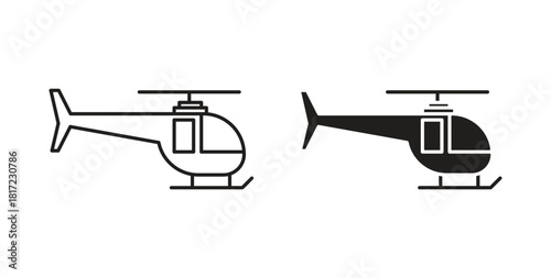 Helicopter icon in simple flat trend modern graphic design abstract logotype element