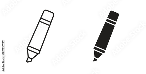 Highlighter icon in simple flat trend modern graphic design abstract logotype element