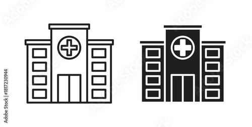 Hospital icon in simple flat trend modern graphic design abstract logotype element
