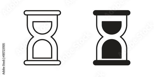 Hourglass icon in simple flat trend modern graphic design abstract logotype element