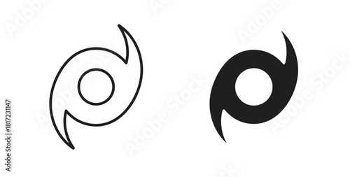 Hurricane icon in simple flat trend modern graphic design abstract logotype element