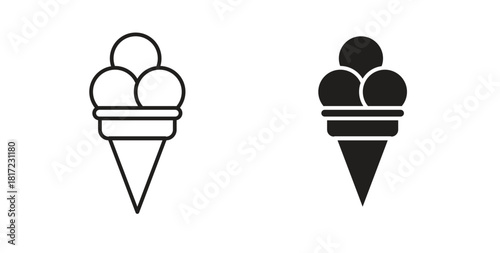 Ice cream icon in simple flat trend modern graphic design abstract logotype element